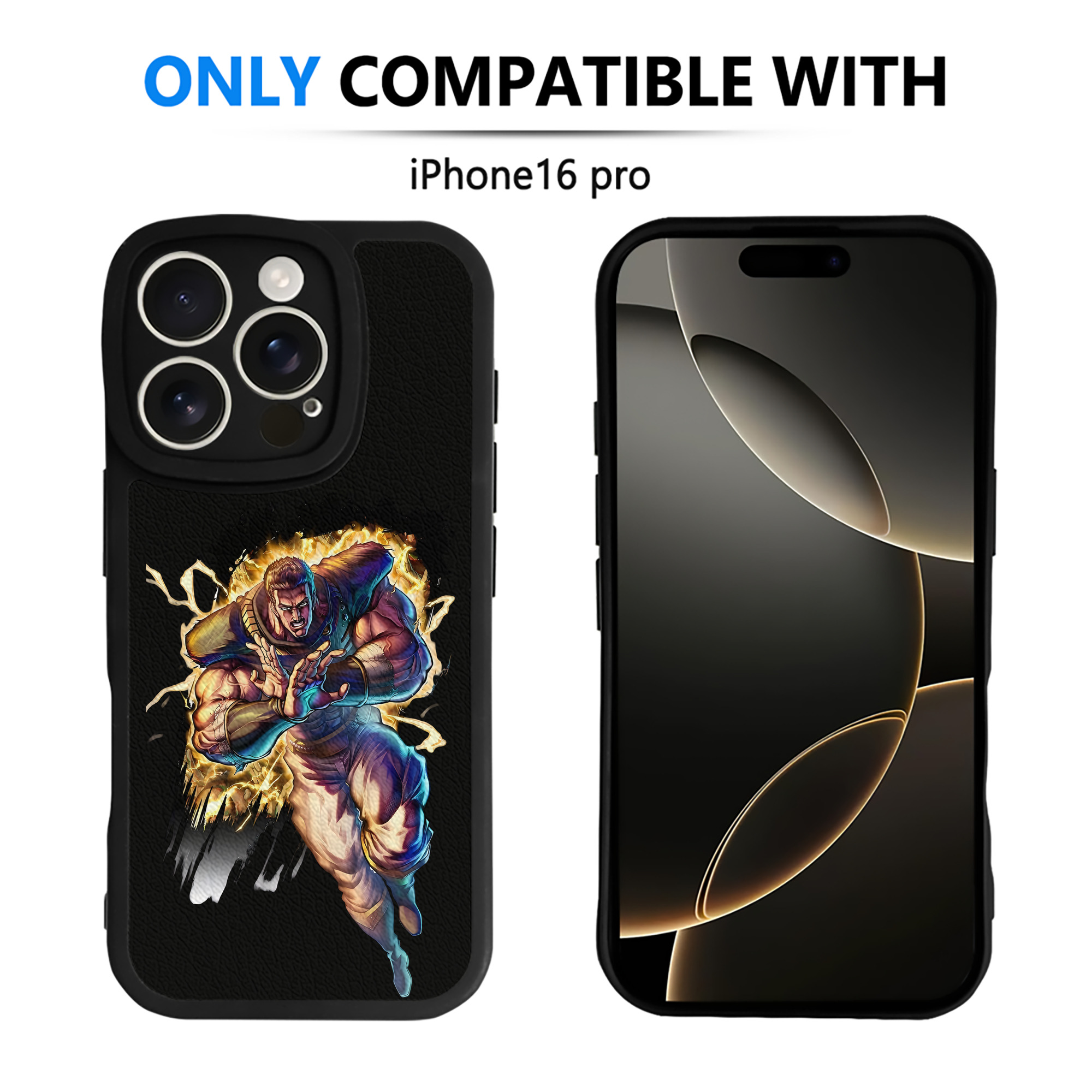 （画像用） 北斗の拳 Fist of the North Star 【iPhone 16シリーズ対応】シリコンスマホケース（レザー調） 材質：シリコン